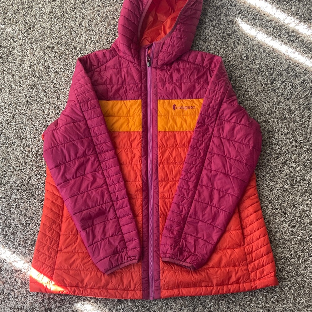 Cotopaxi women’s Multicolor Hooded Puffer Jacket